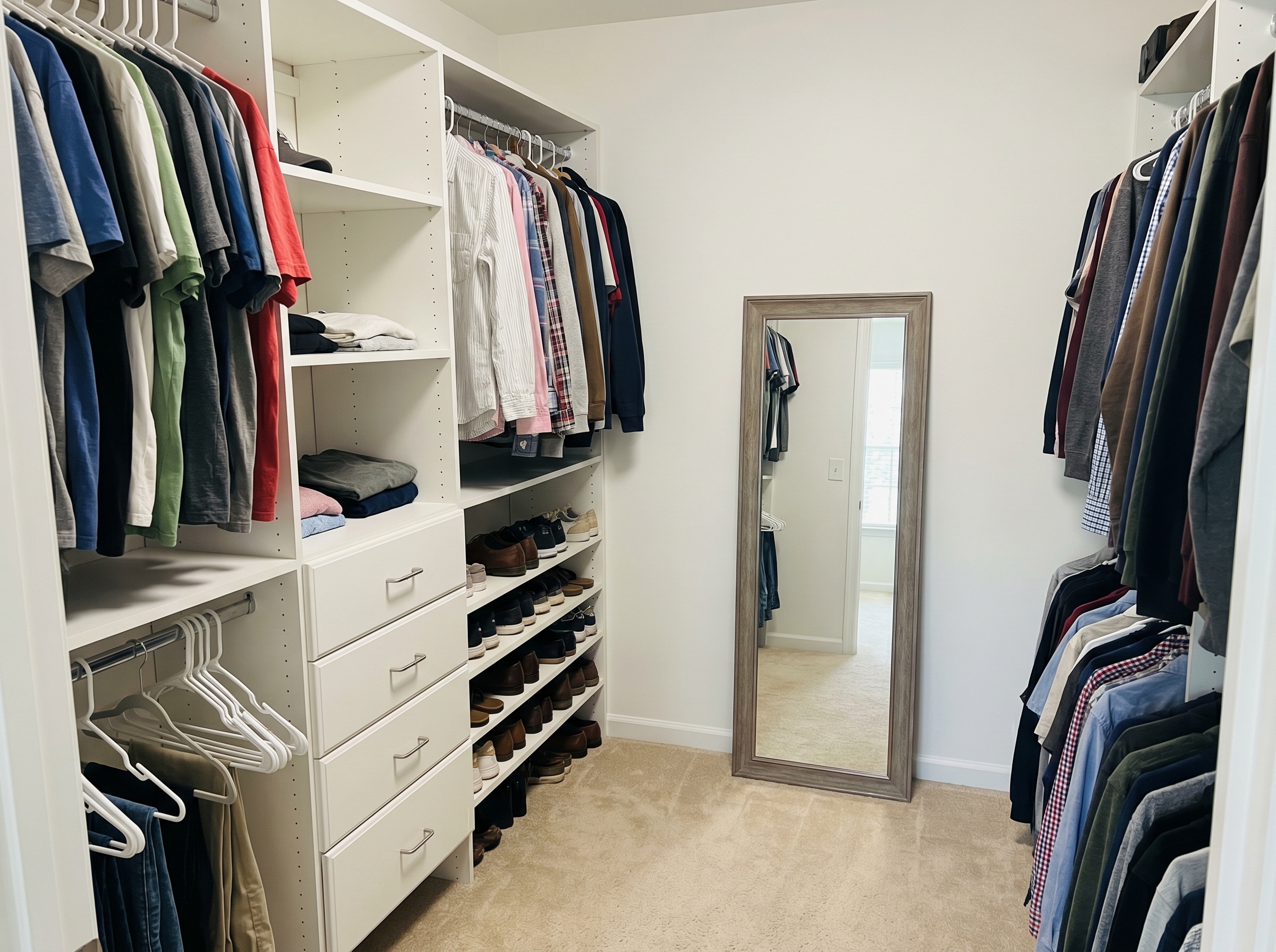 White walk-in closet